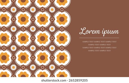 70s retro material floral moderno e cópia espaço vetor ilustração