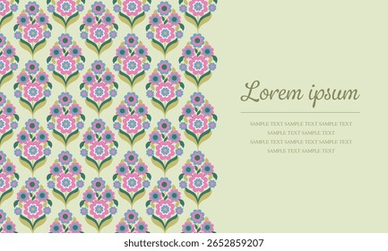 70s retro material floral moderno e cópia espaço vetor ilustração