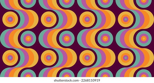 70's retro modern pattern seamless pattern vector illustration