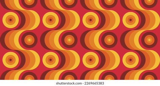 70's retro modern pattern seamless pattern vector illustration