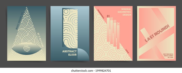 Diseño de gradiente monocromo retro de los años 70 en estilo asiático. Olas y líneas onduladas japonesas y formas geométricas para afiches, folletos, carteles, cubierta. Diseño gráfico moderno. Fondo abstracto vectorial