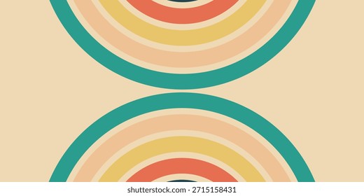 70er Jahre Retro-Perspektive Linien Hintergrund. Vintage bunte Streifen Banner, Hintergrund und Tapete Vektor

