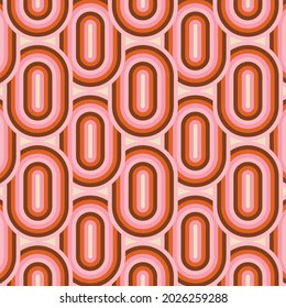 70's Retro Seamless Pattern. 60s and 70s Aesthetic Style.  - Shutterstock ID 2026259288