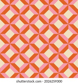 70's Retro Seamless Pattern. 60s and 70s Aesthetic Style. 