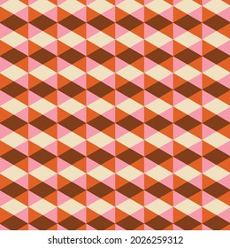 70's Retro Seamless Pattern. 60s and 70s Aesthetic Style. 