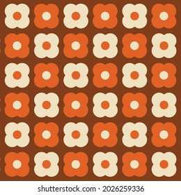 70's Retro Seamless Pattern. 60s and 70s Aesthetic Style. 