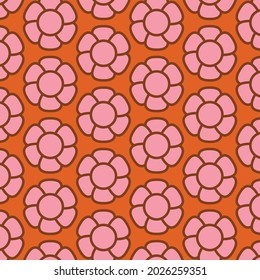 70's Retro Seamless Pattern. 60s and 70s Aesthetic Style. 