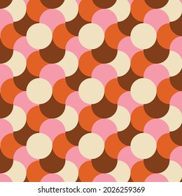 70's Retro Seamless Pattern. 60s and 70s Aesthetic Style. 