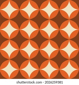 70's Retro Seamless Pattern. 60s and 70s Aesthetic Style. 