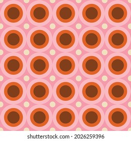 70's Retro Seamless Pattern. 60s and 70s Aesthetic Style. 