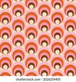 70's Retro Seamless Pattern. 60s and 70s Aesthetic Style. 