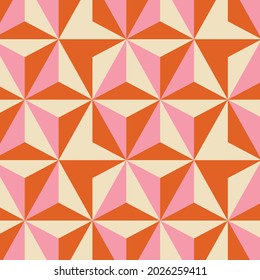 70's Retro Seamless Pattern. 60s and 70s Aesthetic Style. 