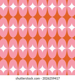 70's Retro Seamless Pattern. 60s And 70s Aesthetic Style. 