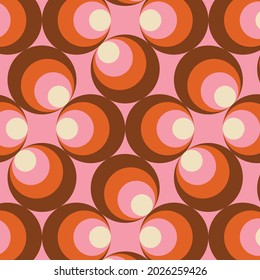 70's Retro Seamless Pattern. 60s and 70s Aesthetic Style. 