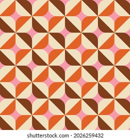 70's Retro Seamless Pattern. 60s and 70s Aesthetic Style. 