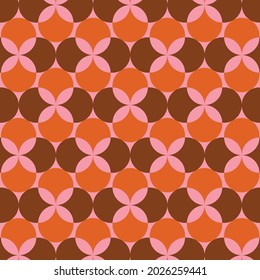 70's Retro Seamless Pattern. 60s And 70s Aesthetic Style. 