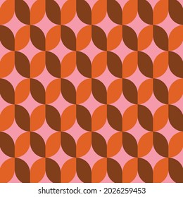 70's Retro Seamless Pattern. 60s and 70s Aesthetic Style. 