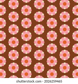 70's Retro Seamless Pattern. 60s and 70s Aesthetic Style. 