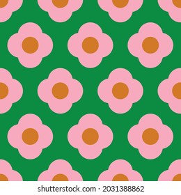 70's Retro Seamless Pattern. 60s and 70s Aesthetic Style.