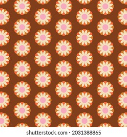 70's Retro Seamless Pattern. 60s and 70s Aesthetic Style.