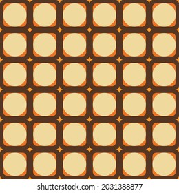 70's Retro Seamless Pattern. 60s and 70s Aesthetic Style.