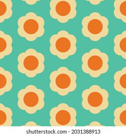 70's Retro Seamless Pattern. 60s and 70s Aesthetic Style.