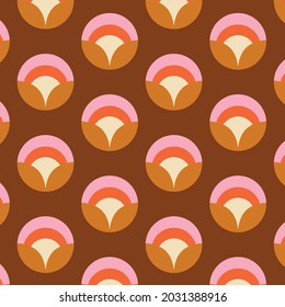 70's Retro Seamless Pattern. 60s and 70s Aesthetic Style.