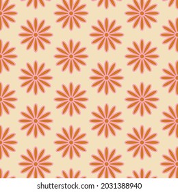 70's Retro Seamless Pattern. 60s and 70s Aesthetic Style.