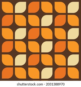 70's Retro Seamless Pattern. 60s and 70s Aesthetic Style.