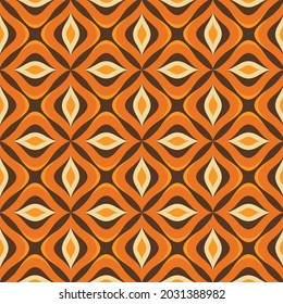 70's Retro Seamless Pattern. 60s and 70s Aesthetic Style.