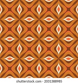 70's Retro Seamless Pattern. 60s and 70s Aesthetic Style.