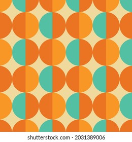 70's Retro Seamless Pattern. 60s and 70s Aesthetic Style.