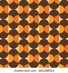 70's Retro Seamless Pattern. 60s and 70s Aesthetic Style.