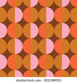 70's Retro Seamless Pattern. 60s and 70s Aesthetic Style.