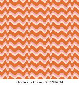 70's Retro Seamless Pattern. 60s and 70s Aesthetic Style.