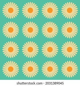 70's Retro Seamless Pattern. 60s and 70s Aesthetic Style.