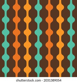 70's Retro Seamless Pattern. 60s and 70s Aesthetic Style.