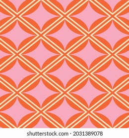 70's Retro Seamless Pattern. 60s and 70s Aesthetic Style.