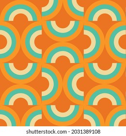 70's Retro Seamless Pattern. 60s and 70s Aesthetic Style.