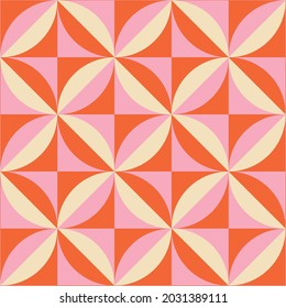 70's Retro Seamless Pattern. 60s and 70s Aesthetic Style.