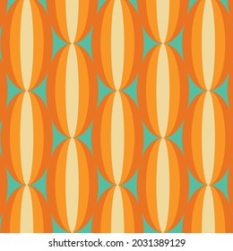 70's Retro Seamless Pattern. 60s and 70s Aesthetic Style.