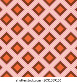 70's Retro Seamless Pattern. 60s and 70s Aesthetic Style.