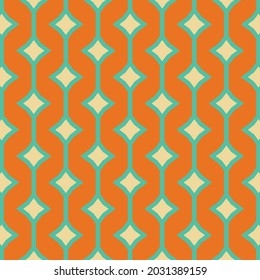70's Retro Seamless Pattern. 60s and 70s Aesthetic Style.
