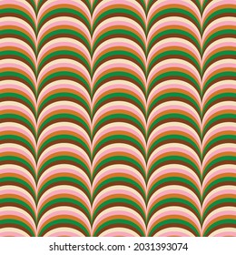 70's Retro Seamless Pattern. 60s and 70s Aesthetic Style.