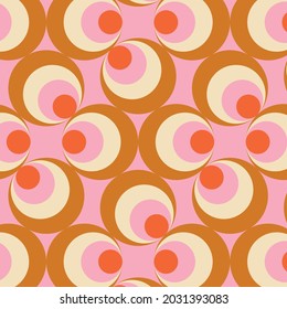 70's Retro Seamless Pattern. 60s And 70s Aesthetic Style.