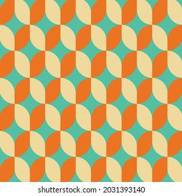 70's Retro Seamless Pattern. 60s and 70s Aesthetic Style.