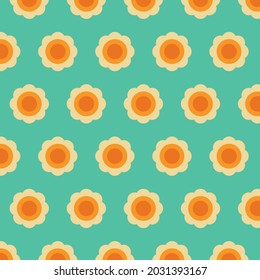 70's Retro Seamless Pattern. 60s and 70s Aesthetic Style.