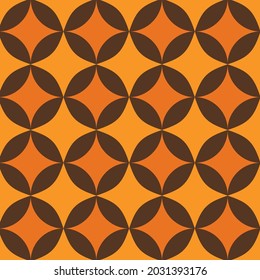 70's Retro Seamless Pattern. 60s and 70s Aesthetic Style.
