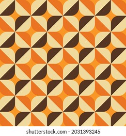 70's Retro Seamless Pattern. 60s And 70s Aesthetic Style.