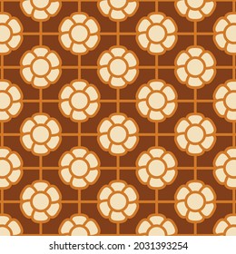 70's Retro Seamless Pattern. 60s and 70s Aesthetic Style.
